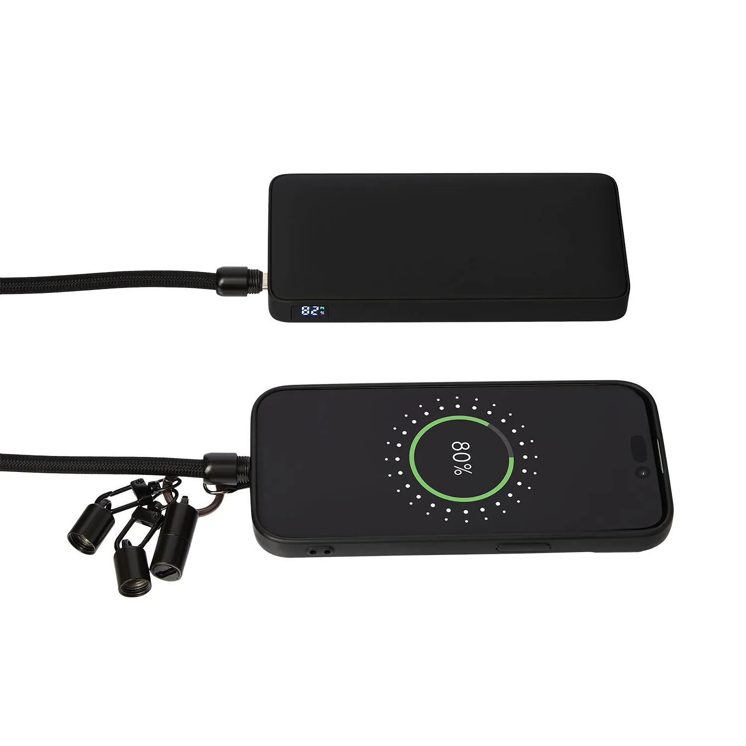 Кабель-ланьярд Voltrix, черный с логотипом компании. Цена 922 ₽. Артикул prtb251285.010