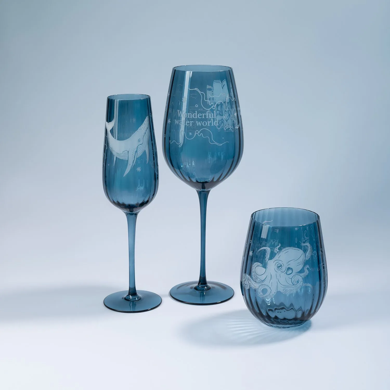 Стакан для воды Toscana, синий с логотипом компании. Цена 635 ₽. Артикул prtb731935.030