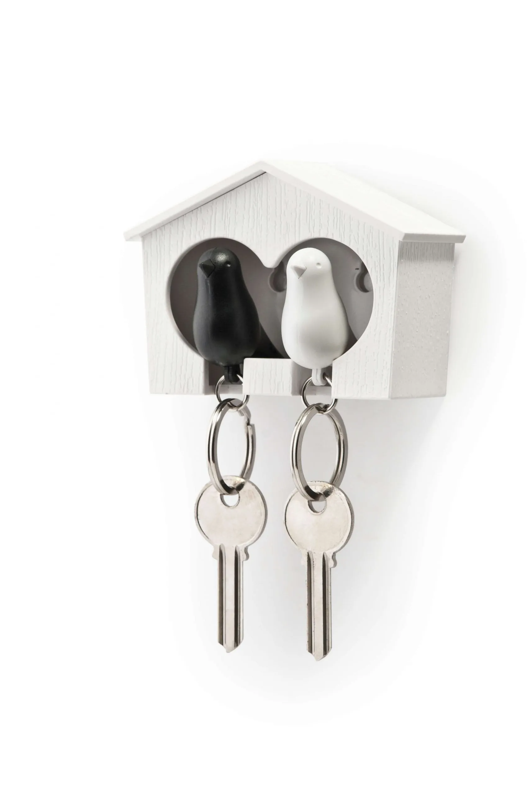 Держатель и брелок для ключей Duo Sparrow, белый с логотипом компании. Цена . Артикул ARDNQL10124-WH-WH-BK