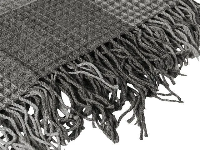 Плед акриловый Gaufre, серый с логотипом компании. Цена 1 466 ₽. Артикул AROA836258