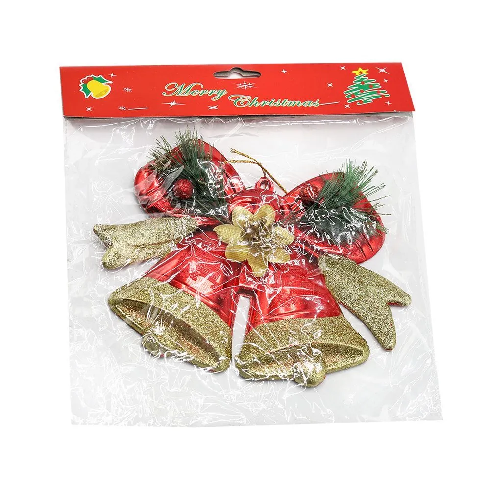 Пластиковое украшение - колокольчики красно-золотистые с логотипом компании. Цена . Артикул ARDNSYLD-502095