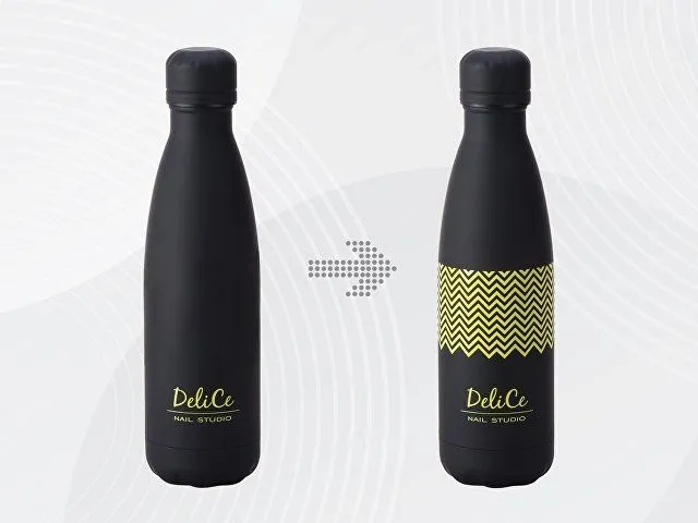 Вакуумная термобутылка «Vacuum bottle C1», soft touch, 500 мл, черный, с УФ печатью с логотипом компании. Цена 1 204 ₽. Артикул AROA821367clruv