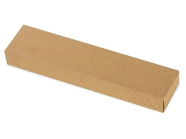 Футляр для 1 ручки из переработанного картона "Recycard", натуральный с логотипом компании. Цена . Артикул AROA280007