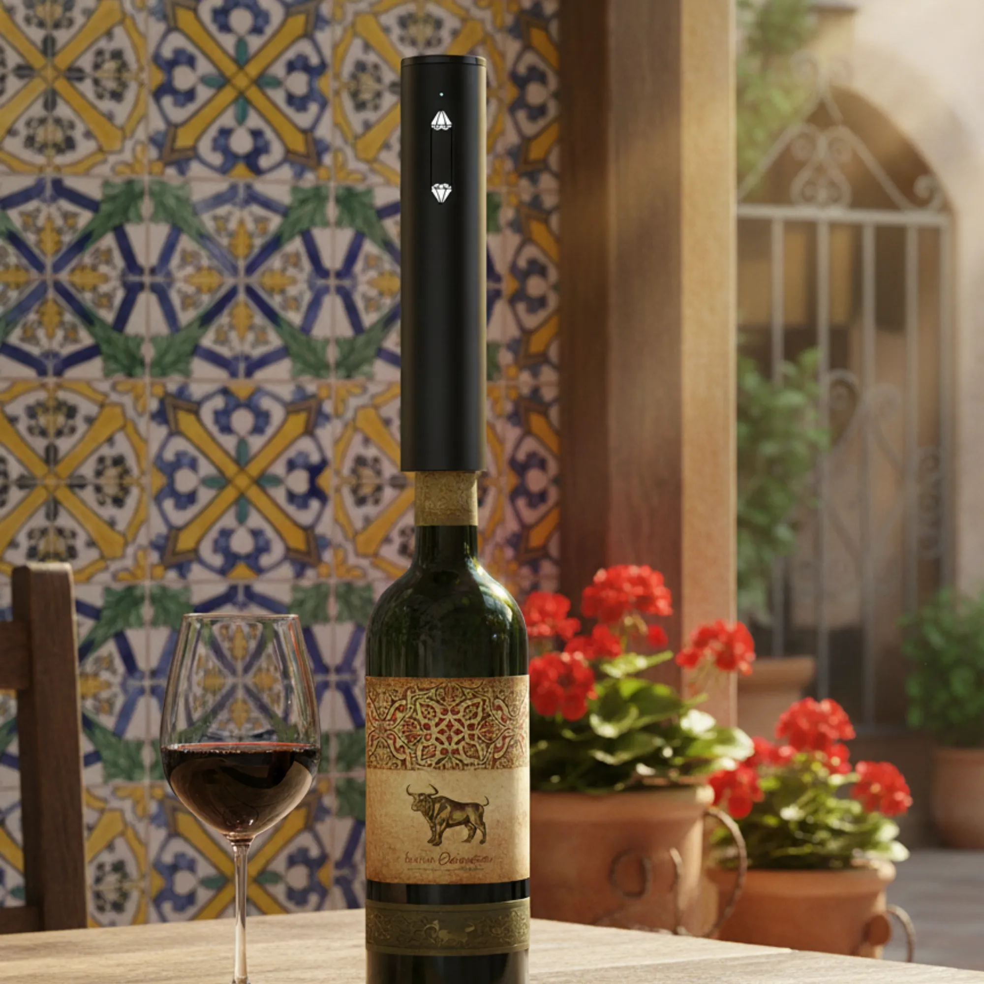 Винный электрический штопор Murcia, черный с логотипом компании. Цена . Артикул ARDN44011.22