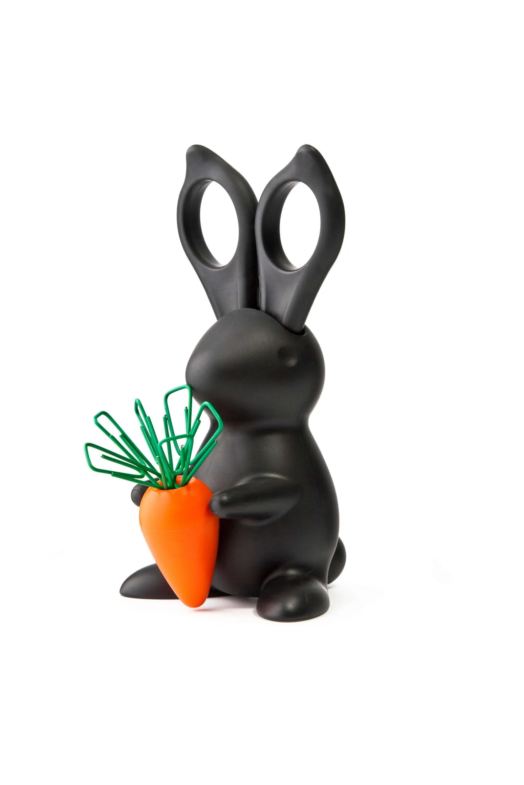 Ножницы и магнит со скрепками Bunny, чёрные с логотипом компании. Цена 2 099 ₽. Артикул ARDNQL10115-BK
