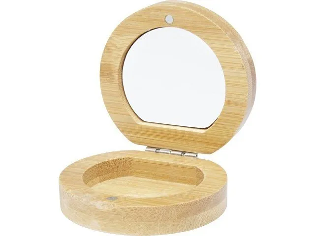 Карманное зеркало в бамбуковой раме Afrodit, natural с логотипом компании. Цена 1 160 ₽. Артикул AROA12619606