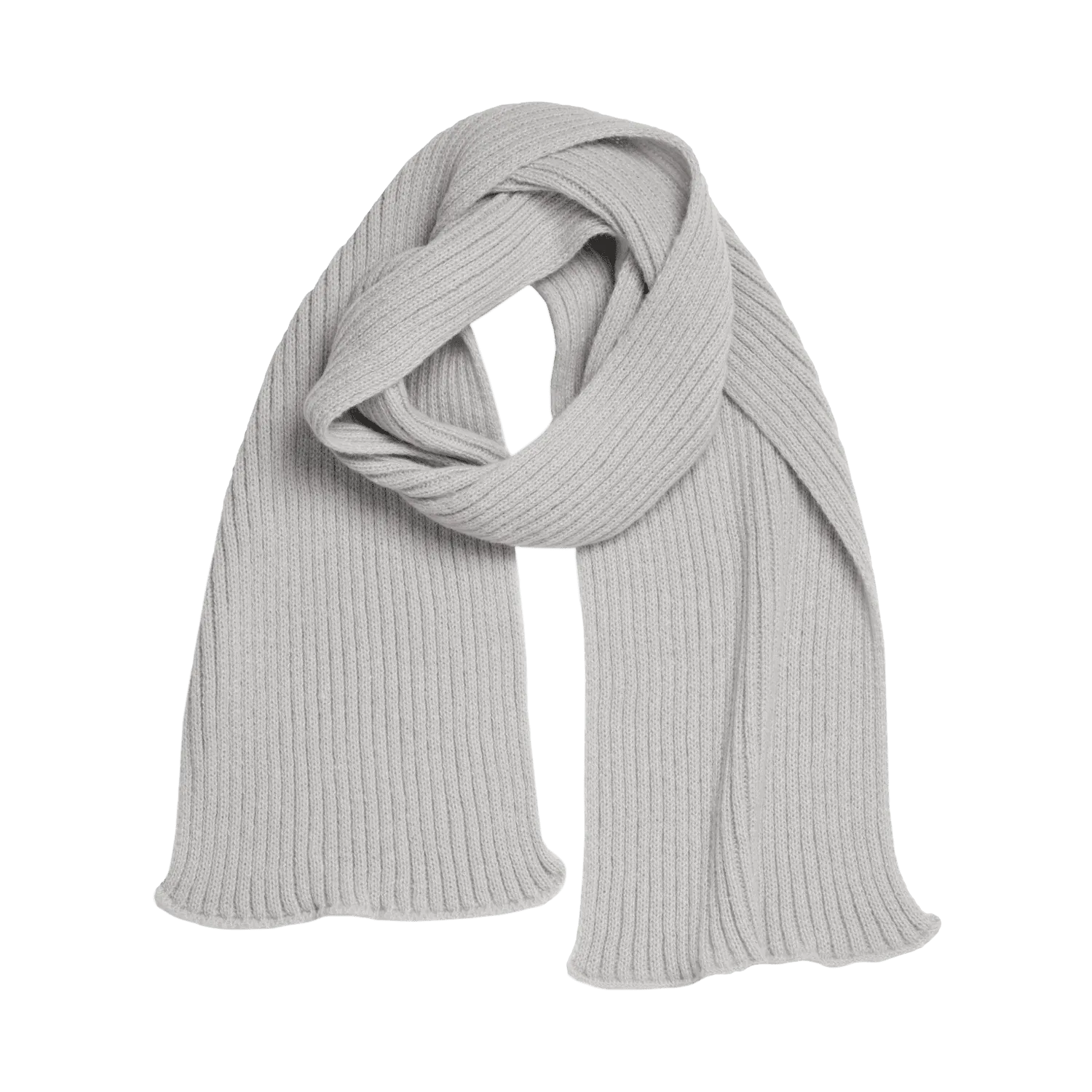 Шарф Forges вязаный, серый с логотипом компании. Цена 1 484 ₽. Артикул prtb20636.080