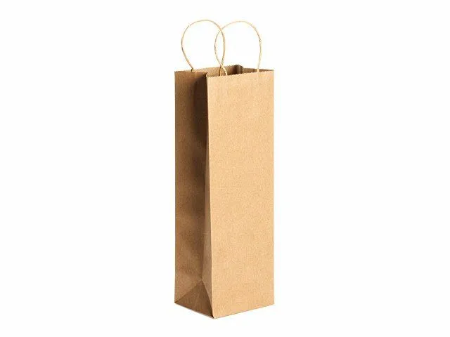 Бумажный пакет PINUS, бежевый с логотипом компании. Цена 60 ₽. Артикул AROABO7123S129