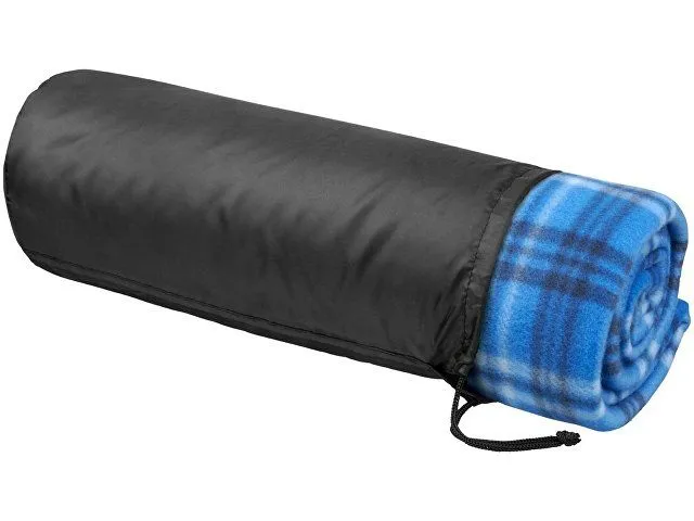 Клетчатый плед Scot, ярко-синий с логотипом компании. Цена . Артикул AROA11295401