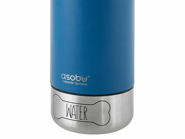 Вакуумный термос «Buddy» 3-в-1 со съемными мисками для питомцев, 1000 мл, синий с гравировкой с логотипом компании. Цена 2 697 ₽. Артикул AROA842124gr