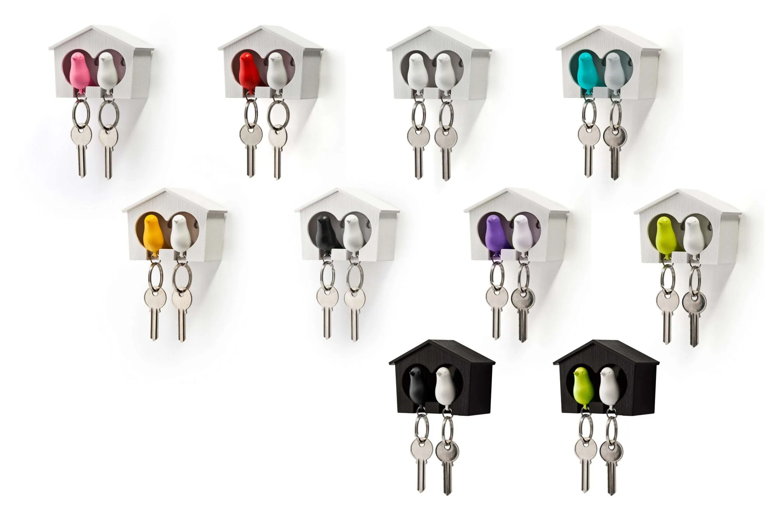 Держатель и брелок для ключей Duo Sparrow, белый с логотипом компании. Цена . Артикул ARDNQL10124-WH-WH-BK