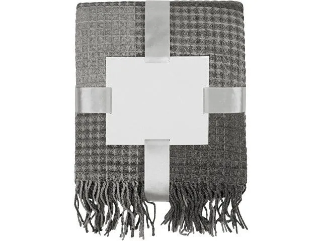 Плед акриловый Gaufre, серый с логотипом компании. Цена 1 466 ₽. Артикул AROA836258