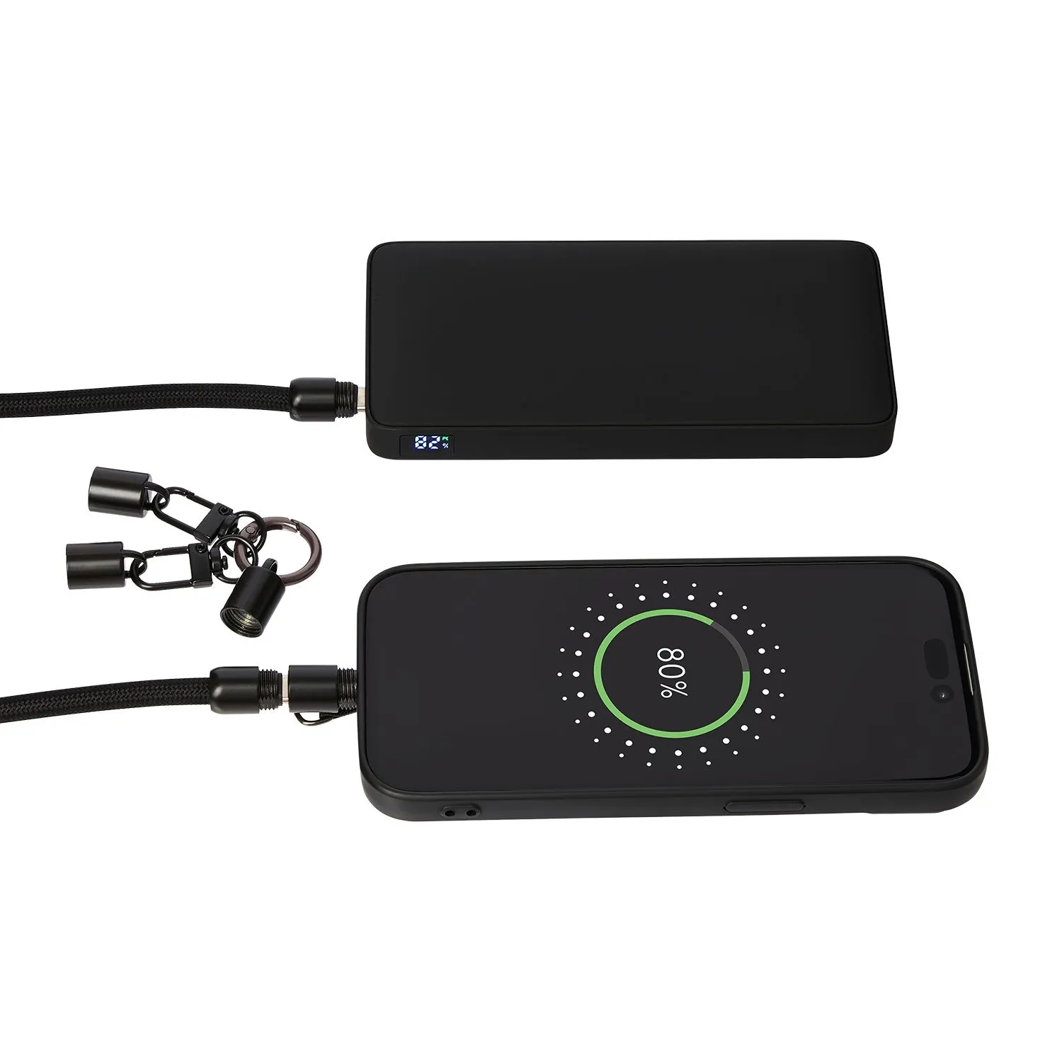 Кабель-ланьярд Voltrix, черный с логотипом компании. Цена 922 ₽. Артикул prtb251285.010