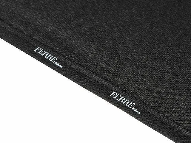 Зонт-трость полуавтоматический Ferre Milano, черный с логотипом компании. Цена 10 511 ₽. Артикул AROA210001