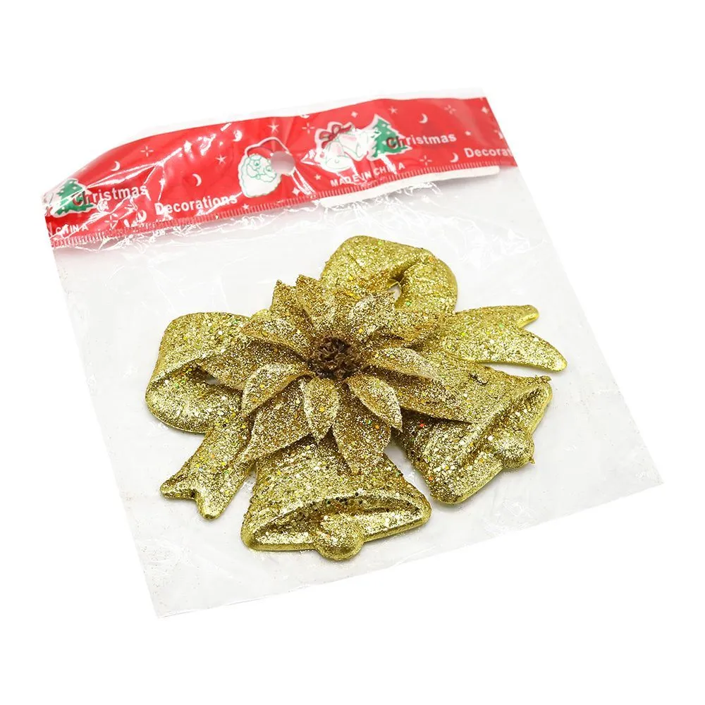 Пластиковое украшение - колокольчики золотистые с логотипом компании. Цена . Артикул ARDNSYLD-5020219