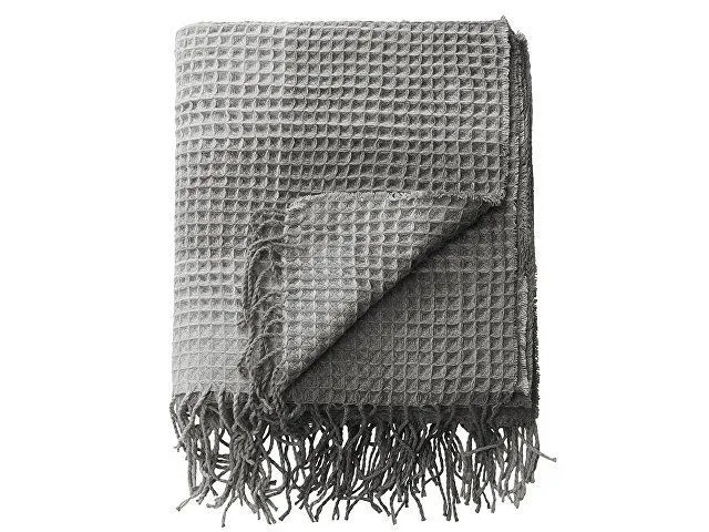 Плед акриловый Gaufre, серый с логотипом компании. Цена 1 466 ₽. Артикул AROA836258