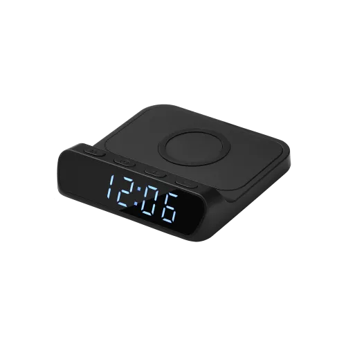 Зарядная станция с часами 15W Rigel, черная