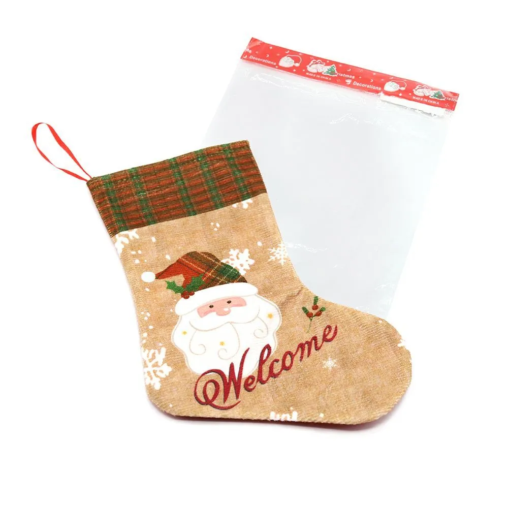 Сапожок подарочный новогодний №3 (дед мороз коричнево-белый) с логотипом компании. Цена . Артикул ARDNSYWZ-082004