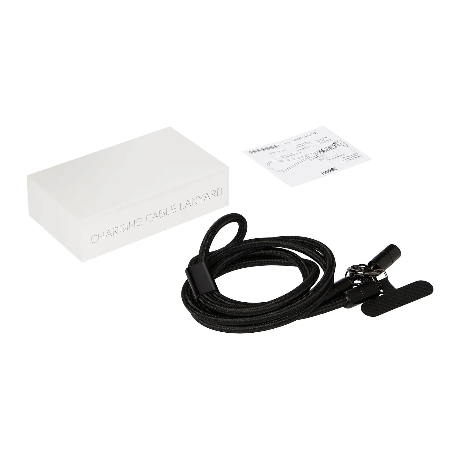 Кабель-ланьярд Voltrix, черный с логотипом компании. Цена 922 ₽. Артикул prtb251285.010