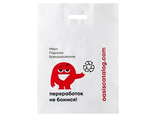 Фирменный пакет Oasis M с логотипом компании. Цена 59 ₽. Артикул AROA991101