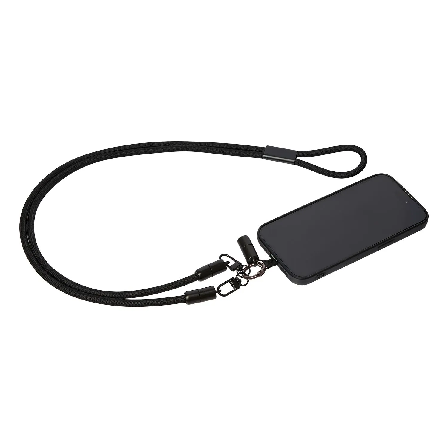 Кабель-ланьярд Voltrix, черный с логотипом компании. Цена 922 ₽. Артикул prtb251285.010