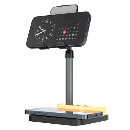 Беспроводное мультизарядное устройство Stave 15W, черный с логотипом компании. Цена 1 891 ₽. Артикул ARDN7110.02