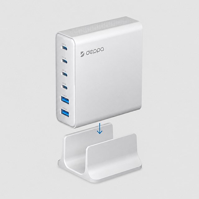 Зарядная станция 4xUSB Type-C, 2xUSB, PD, QC, 160Вт, белый, Deppa для бизнеса