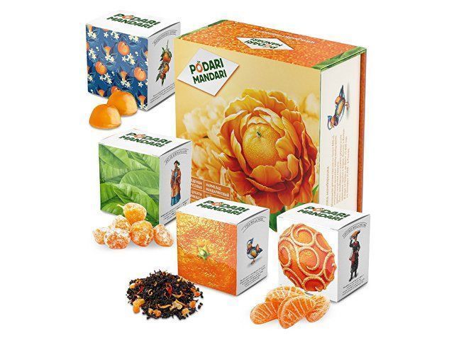 Подарочный набор с чаем и сладостями "ПодариМандари" для бизнеса
