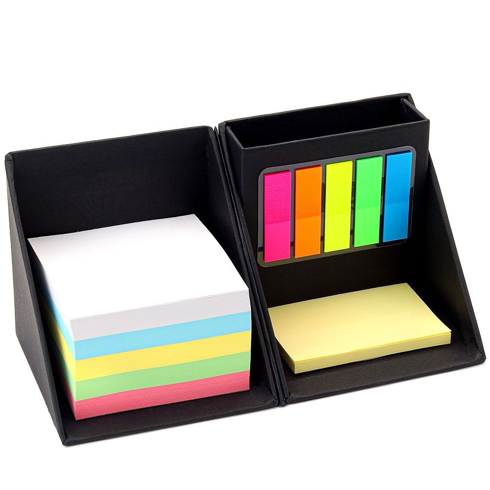 Настольный органайзер с бумажными стикерами Nivora, черный