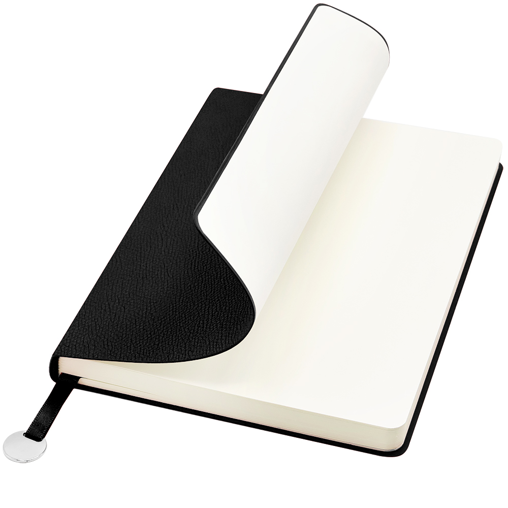 Блокнот A5 Officer в мягком переплёте с металлической биркой, серый для бизнеса