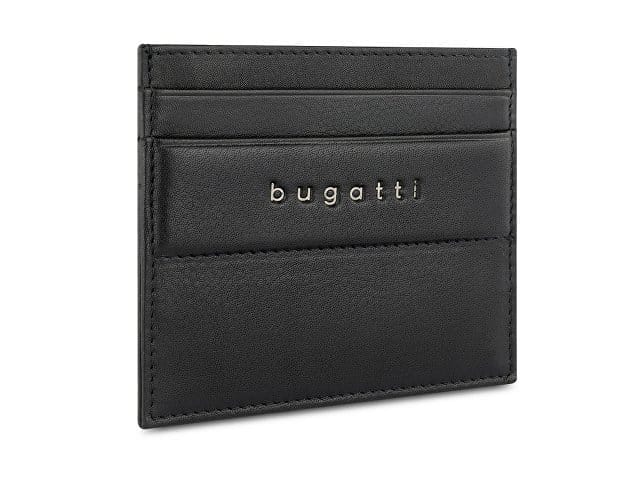 Портмоне для кредитных карт BUGATTI НОМ | NOME, с защитой данных RFID, черное, натуральная воловья кожа, 10,2х0,3х8,2 см для бизнеса