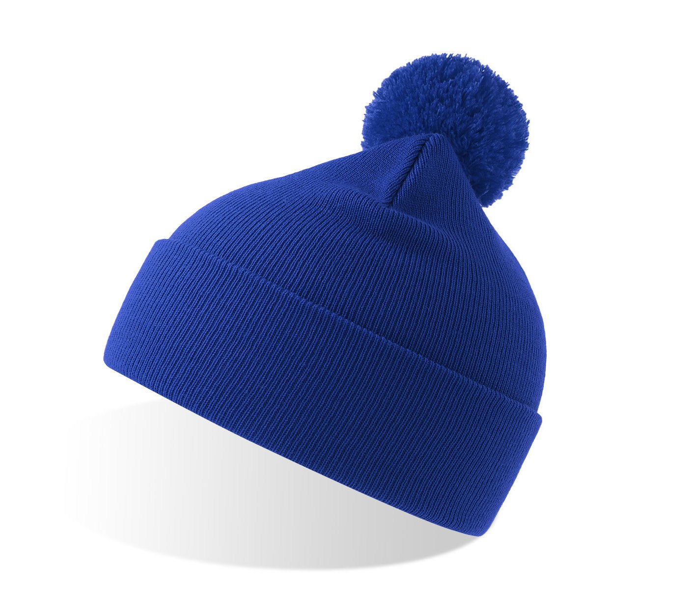 Шапка вязаная  двойная Wind-S с помпоном для бизнеса