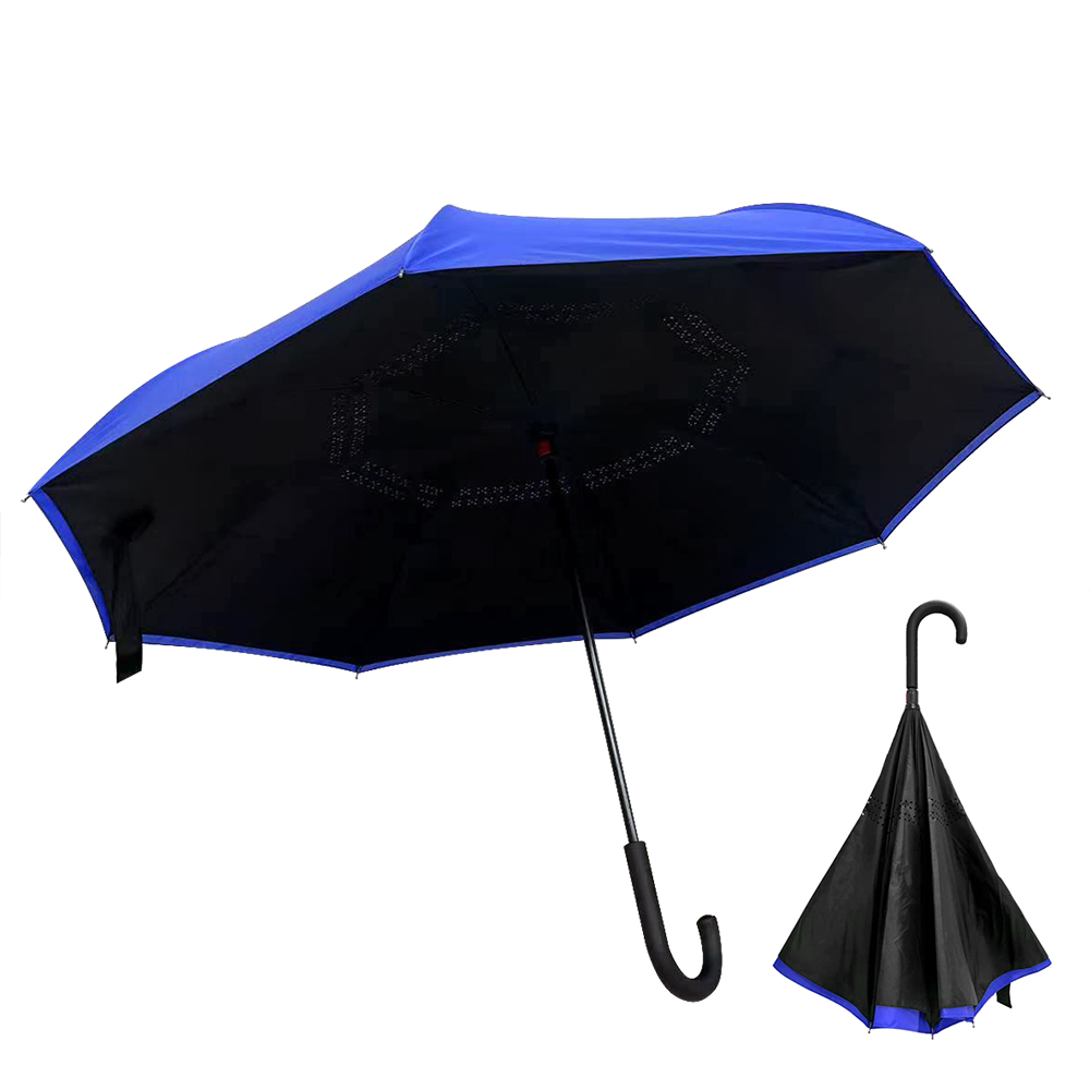 Зонт-трость наоборот Shifter, черно-красный для бизнеса