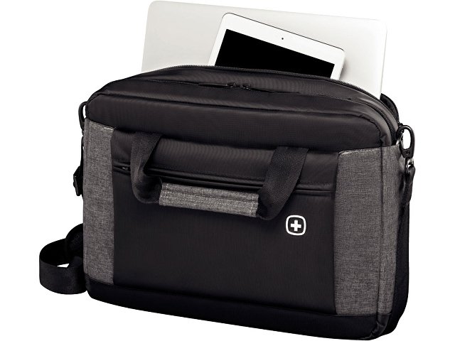 Портфель для ноутбука 16'' WENGER Underground, черный/серый, полиэстер, 43 x 9 x 31 см, 9 л для бизнеса