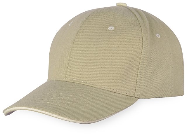 Бейсболка "New Castle F" 6-ти панельная, оливковый/натуральный для бизнеса