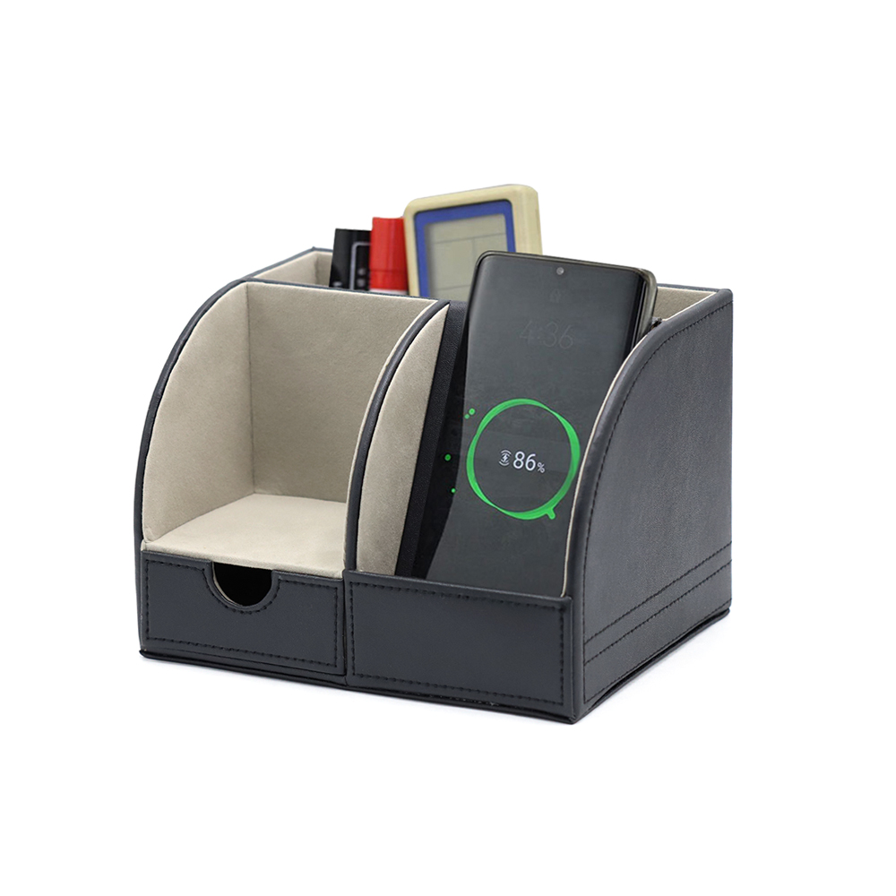 Настольный органайзер Forma c беспроводной зарядкой, черный для бизнеса