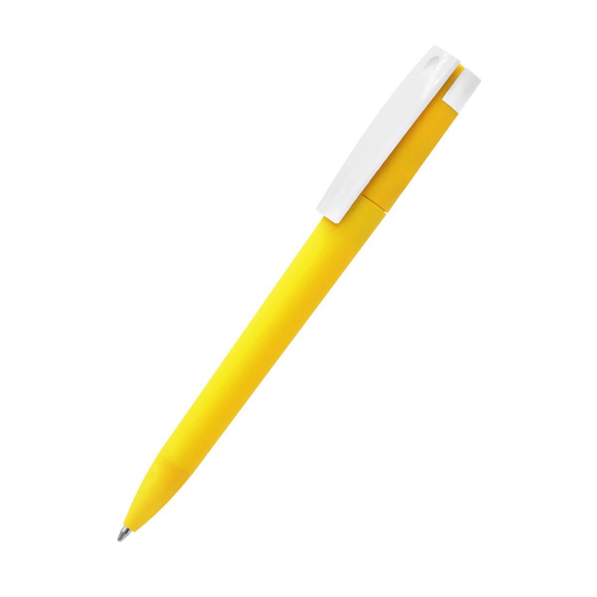 Ручка пластиковая T-pen софт-тач, желтая для бизнеса