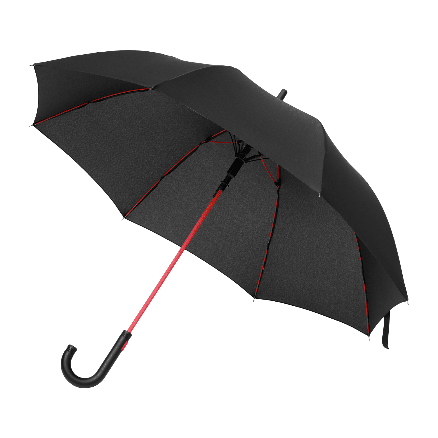 Зонт-трость Quantum, черный/красный