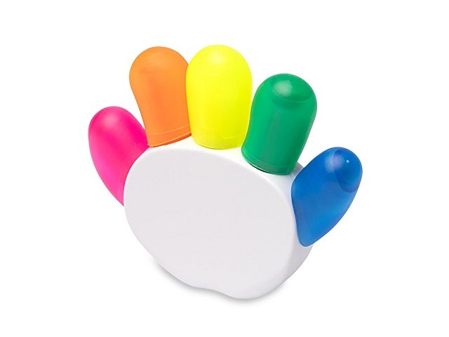 Набор из пяти разноцветных фломастеров с держателем в форме руки "Пальчики" для бизнеса