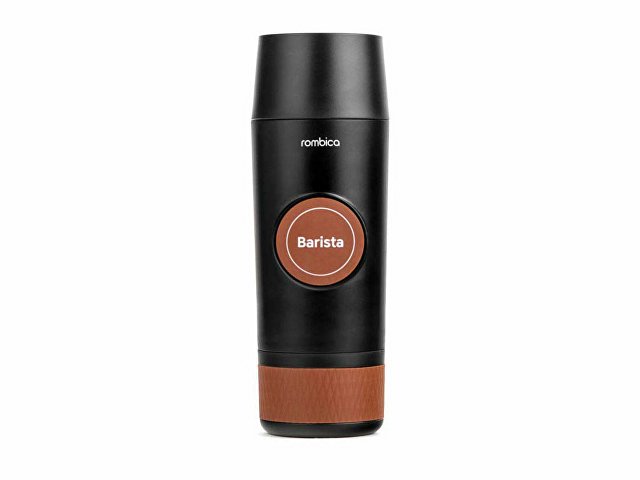 Портативная кофемашина «Barista» c быстрой зарядкой с логотипом Rombica для бизнеса