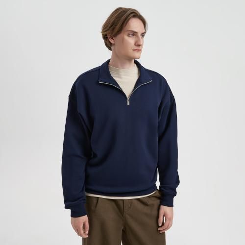 Толстовка на молнии унисекс FLOW, темно-синяя