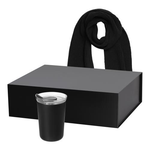 Подарочный набор Strada, Forges, черный (термокружка, шарф)