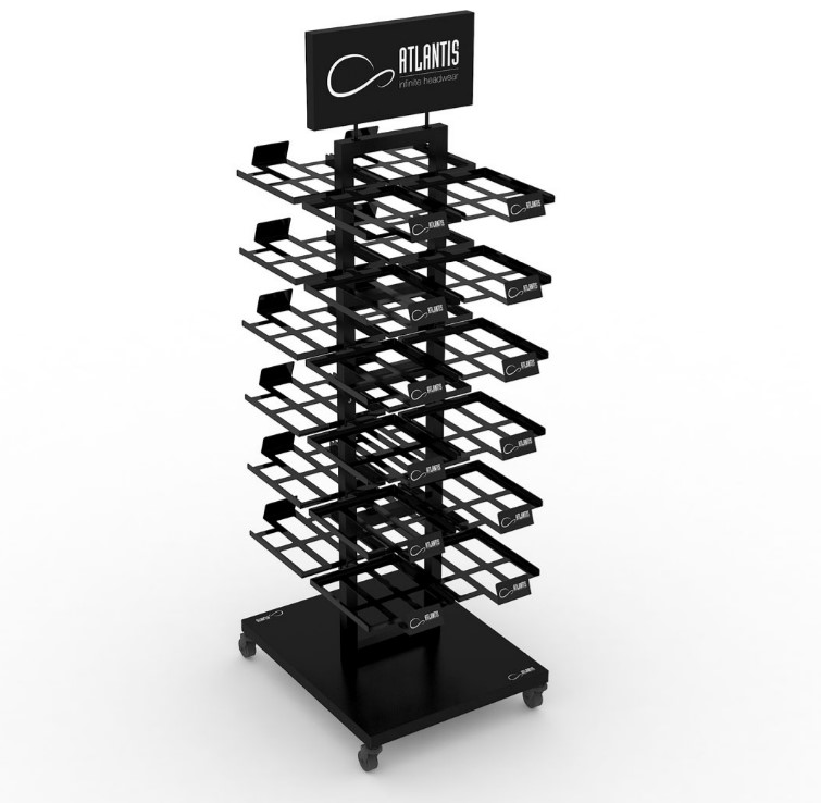 Стойка напольная_ATLANTIS BLACK RETAIL DOUBLE SIDE DISPLAY для бизнеса