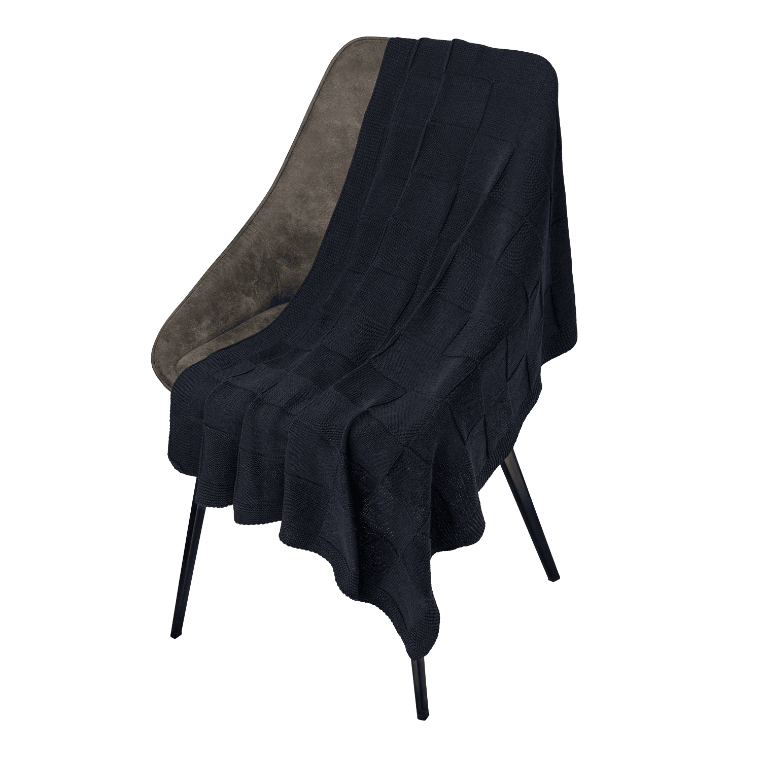 Плед Cella вязаный, синий (без подарочной коробки)