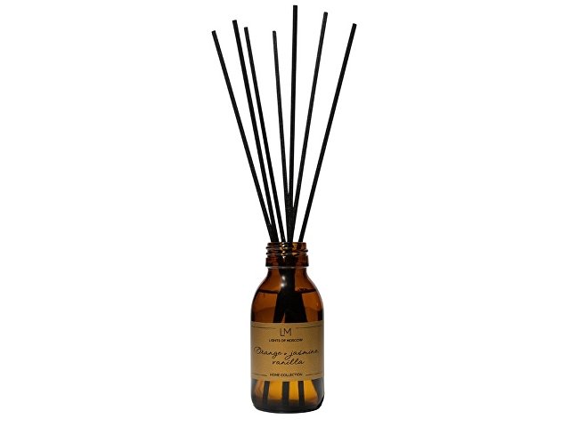 Ароматический диффузор с палочками, апельсин и жасмин, ваниль, 100 мл