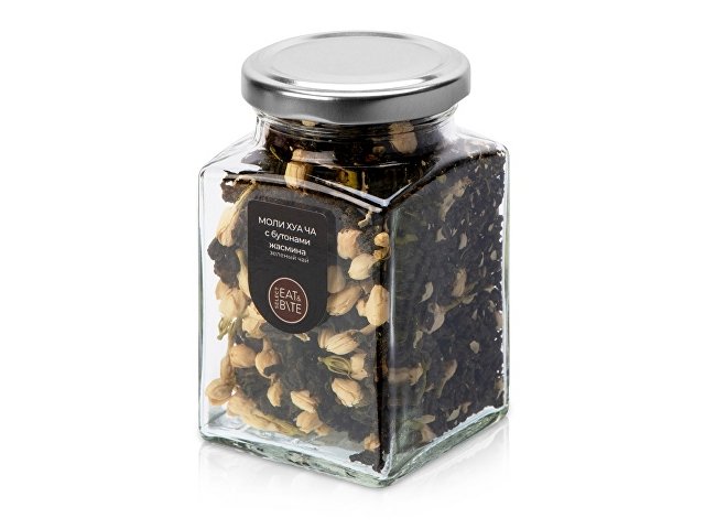 Чай зеленый, серия "Bouquet", моли хуа с бутонами жасмина, стеклянная банка для бизнеса