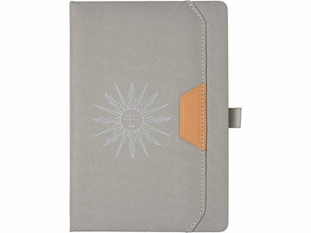 Блокнот А5 из RPET "Harvey", 80 листов FSC бумага, серый с термотрансфером