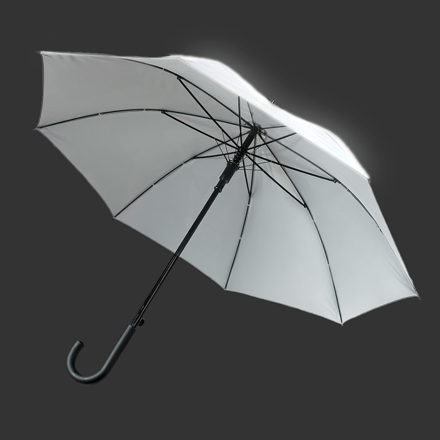 Зонт-трость "Reflect", полуавтомат, светоотражающий серый  для бизнеса