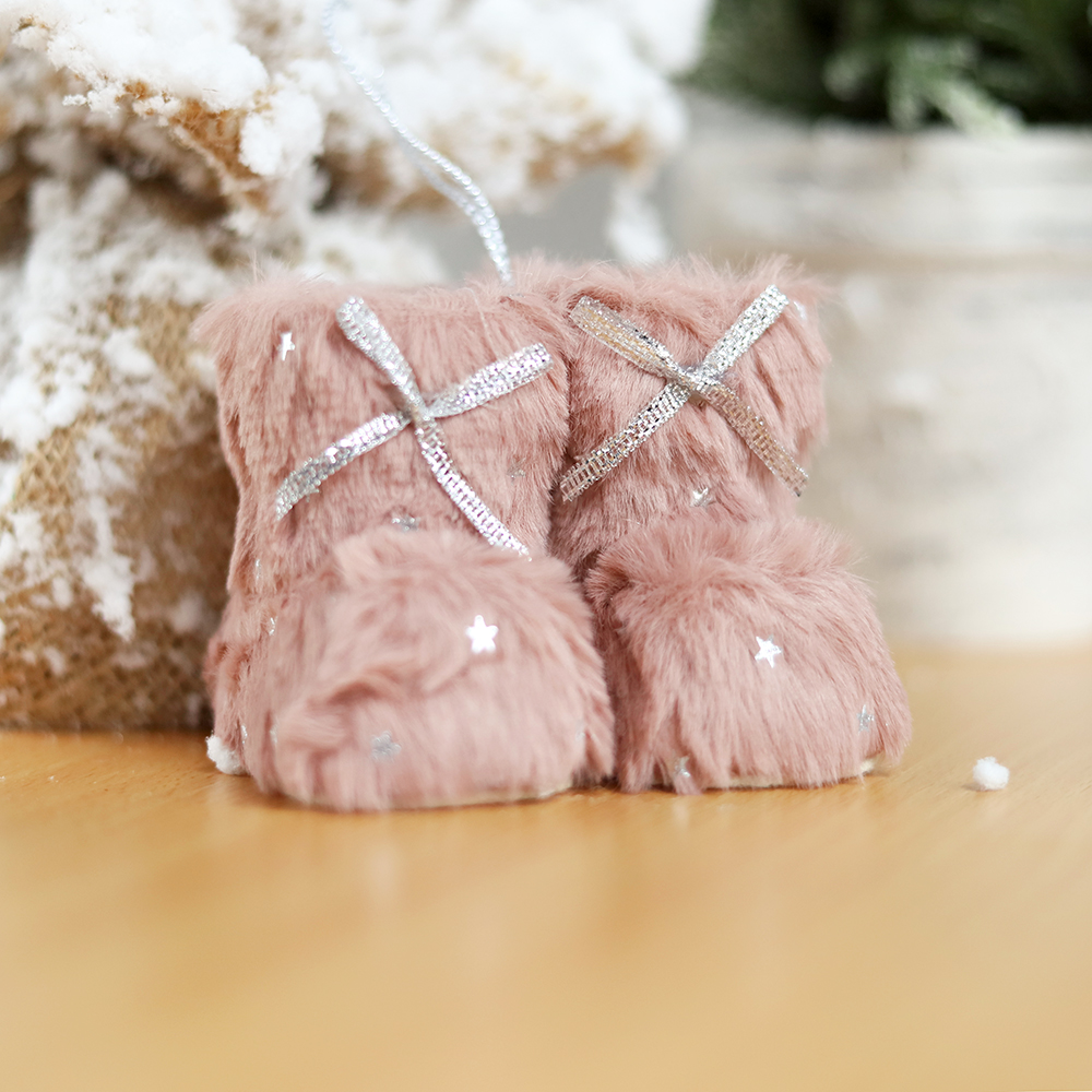 Новогоднее украшение (валенки) Бутс,розовый для бизнеса