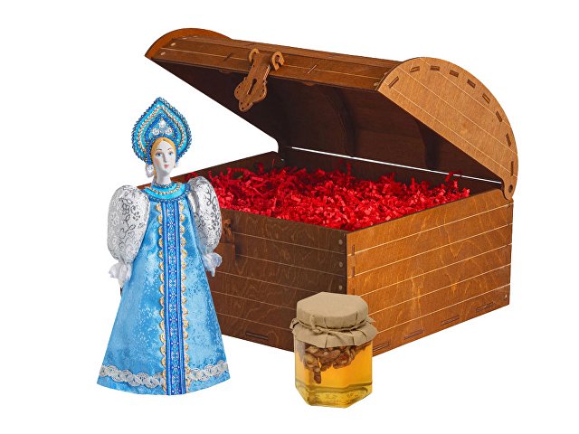 Подарочный набор: кукла фарфоровая, мёд с гецким орехом для бизнеса